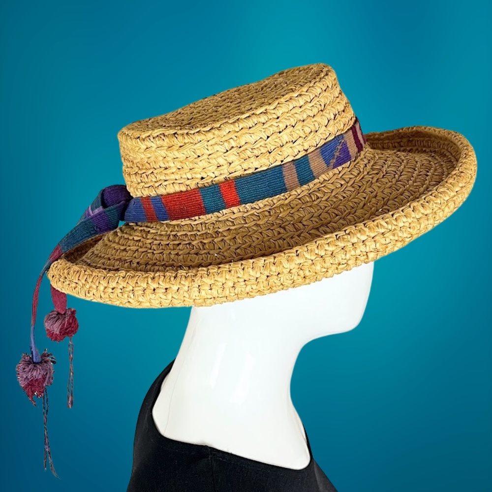 Helen Kaminski Raffia Vintage Handmade Women's Hat Australia Host Pick - Picture 3 of 11